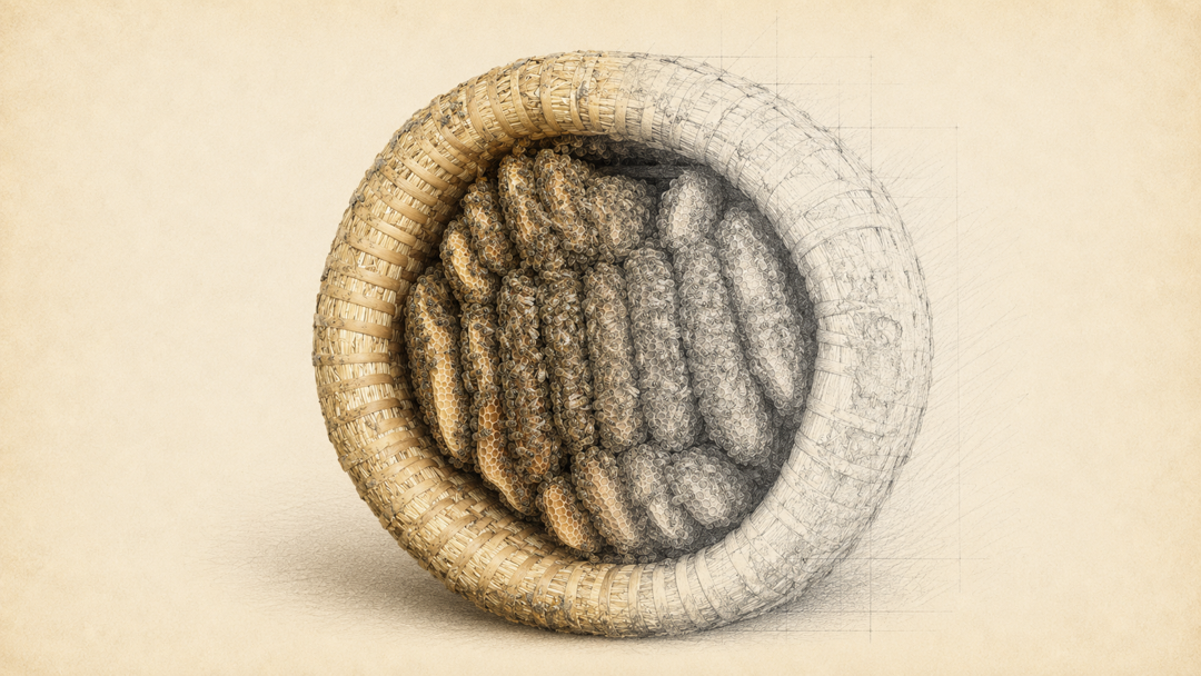 Bienenkorb aus Roggenstroh
